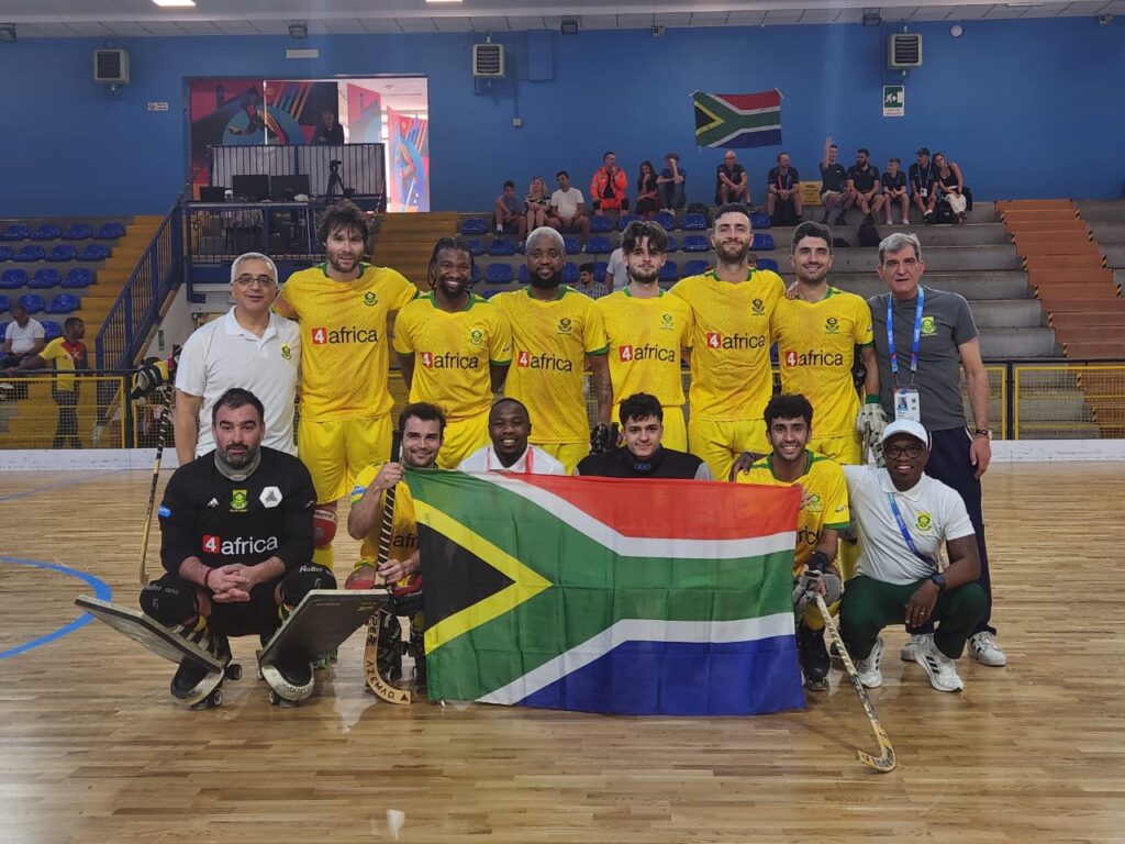 South Africa Rink Hockey Team at World Skate Games 2024.